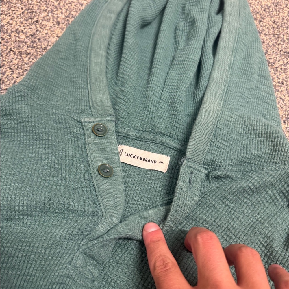 Lucky Brand Teal Hooded Shirt